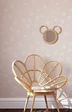 Peel and Stick or Traditional Nursery Wallpaper - Vintage Daisy Eucalyptus Watercolour white and Pink Flower Floral Pattern ANY COLOUR