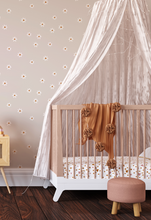 Peel and Stick or Traditional Nursery Wallpaper - Vintage Daisy Eucalyptus Watercolour white and Pink Flower Floral Pattern ANY COLOUR