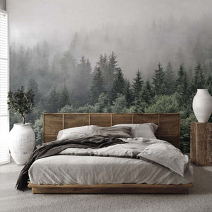 Into the Woods Trees Wall Mural, Removable Wallpaper, Peel And Stick, Wall Covering, Repositionable, Self adhesive, Wall Decor, Reusable