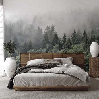 Into the Woods Trees Wall Mural, Removable Wallpaper, Peel And Stick, Wall Covering, Repositionable, Self adhesive, Wall Decor, Reusable