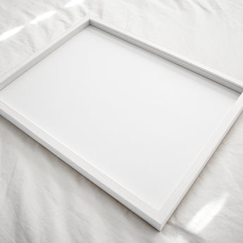 White BOX FRAME with white spacer and plasti-glass - A4, A2, A1, A0