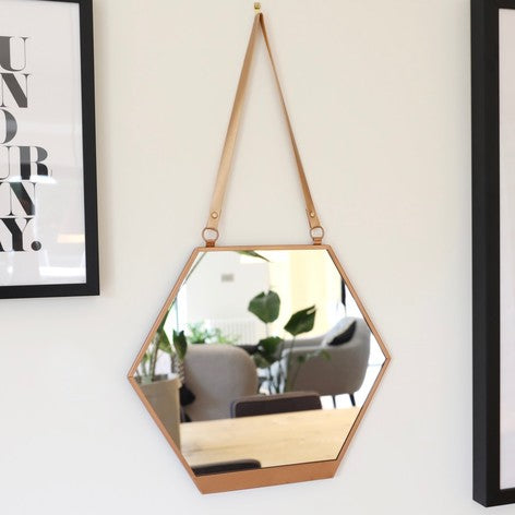 Copper Hexagonal Mirror