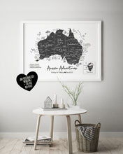 Personalised FRAMED Map of Australia - Travel World Map Push Pin-board Australian