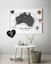 Personalised FRAMED Map of Australia - Travel World Map Push Pin-board Australian