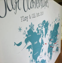 Personalised Travel Map Teal