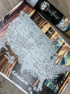 US National Parks Scratch Off Map Scratch Off Map Hand drawn Watercolour United States of America - Personalized / Personalised