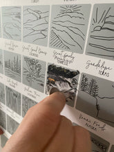 National Parks USA America Scratch Off Map Hand drawn Watercolour - A2 Large Poster