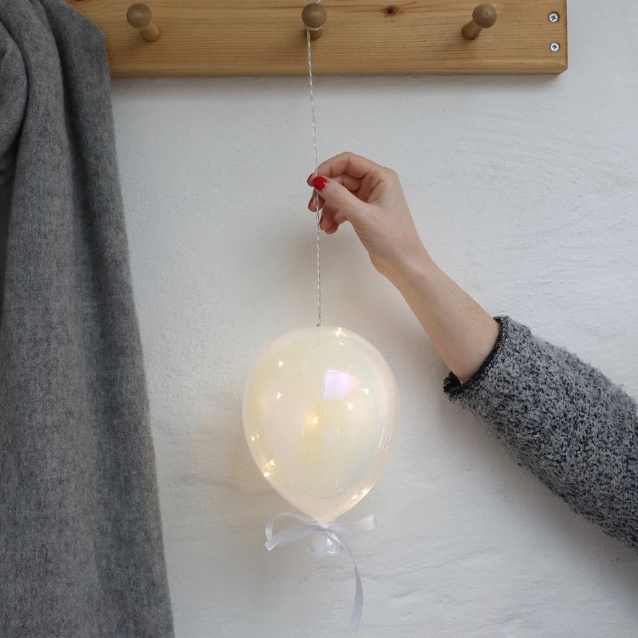 Large Hanging Pearlescent Balloon LED Light