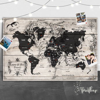 LORD OF THE RINGS Inspired Mordor Map Travel Map Pin Board