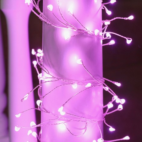 Plug In LED Pink Firefly String Lights
