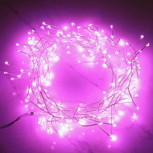 Plug In LED Pink Firefly String Lights