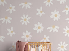 Painted Ditsy Daisy Peel and Stick Wall Mural - blush nursery neutral