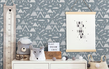 Scandinavian mountains, moon & Star- Trees Wall Mural, Removable Wallpaper, Peel And Stick, Wall Covering, Self adhesive, Wall Decor