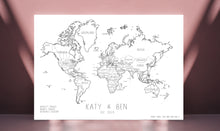 Personalised FRAMED Travel World Map Push Pin-board