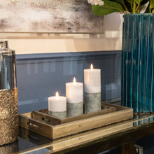 SET OF 3 Luxe Collection Natural Glow Grey Dipped LED Candle
