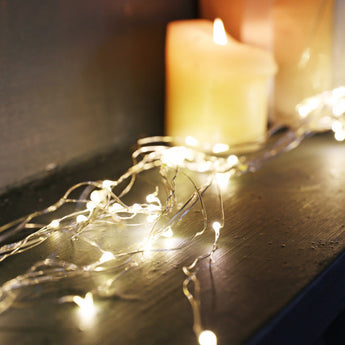 Plug In Warm White LED Cascading String Lights - Fireflies Designs