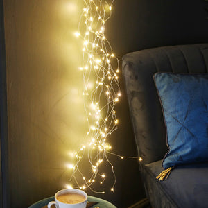 Plug In Warm White LED Cascading String Lights