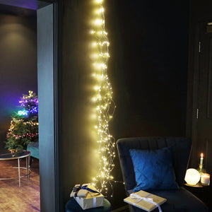Plug In Warm White LED Cascading String Lights