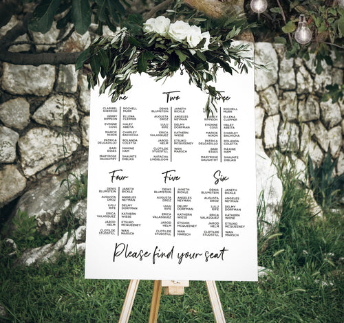 Wedding Seating Plan Large A1 Sign - Wedding Decor, Wedding Signage, Personalised Bespoke Wedding Planning