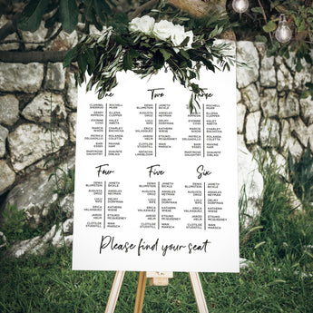 Wedding Seating Plan Large A1 Sign - Wedding Decor, Wedding Signage, Personalised Bespoke Wedding Planning - Fireflies Designs