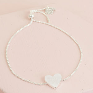 BOX CHAIN SILVER HEART BRACELET