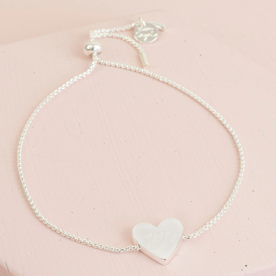 BOX CHAIN SILVER HEART BRACELET