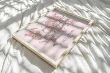 Personalised Rosalie Illustrated World Travel Map - Boho Blush Pink POSTER MAP